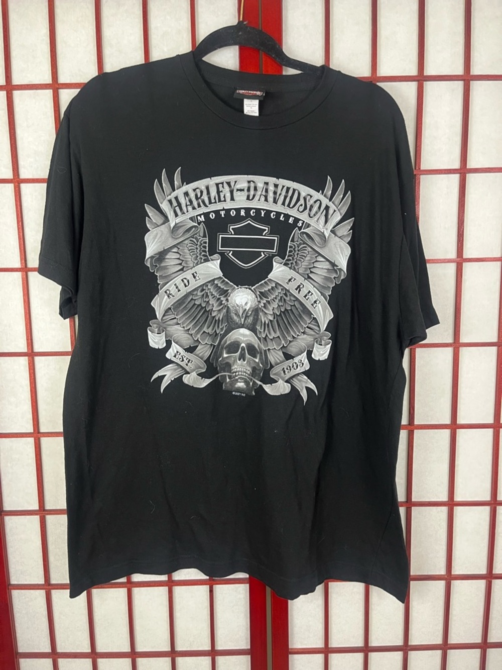 Harley Davidson Oconomowoc Wisconsin Ride Free Eagle Graphic T-Shirt